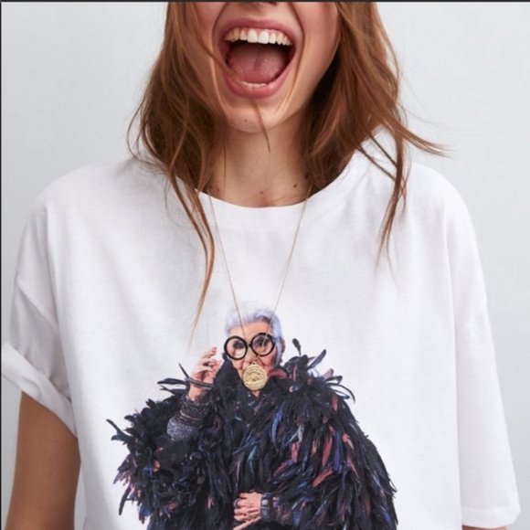 zara iris apfel sweatshirt